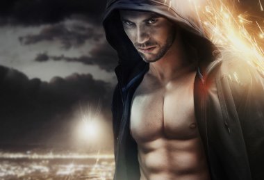 Ciddi bir atlet closeup portresi