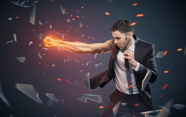 Conceptual photo of an ambitious businessman