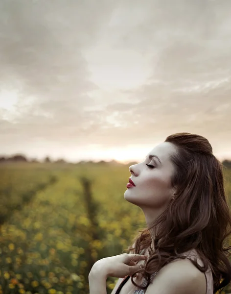 Beautiful portrait of a young brunette woman — Stock Photo, Image