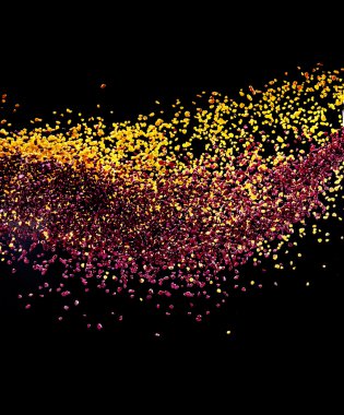 Kristal koyu arka plan üzerinde renkli parçaları