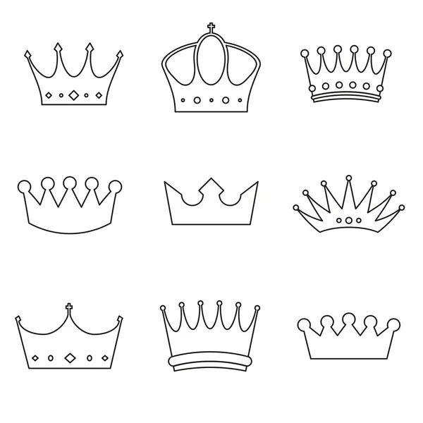 Design básico de ícones Crown —  Vetores de Stock