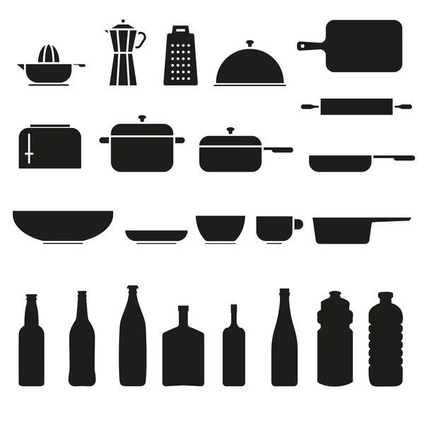 Conjunto de ícones de cozinha - Vector Graphics — Vetor de Stock