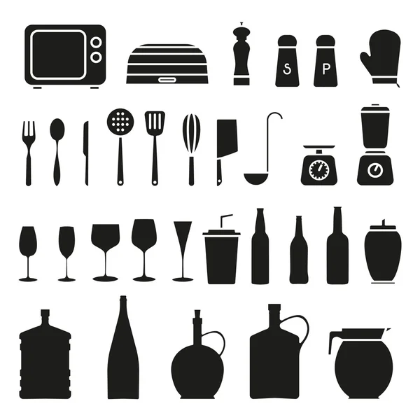 Conjunto de ícones de cozinha - Vector Graphics —  Vetores de Stock