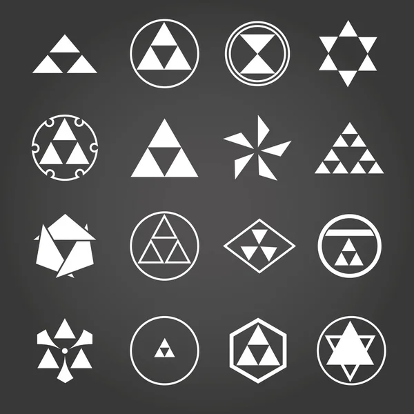 Japan religieuze symbolen heilige geometrie vector set — Stockvector