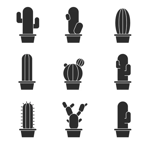 Collezione astratta di cactus nell'illustrazione vettoriale — Vettoriale Stock