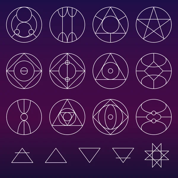 Alchemy symbols collection vector set — Stock Vector