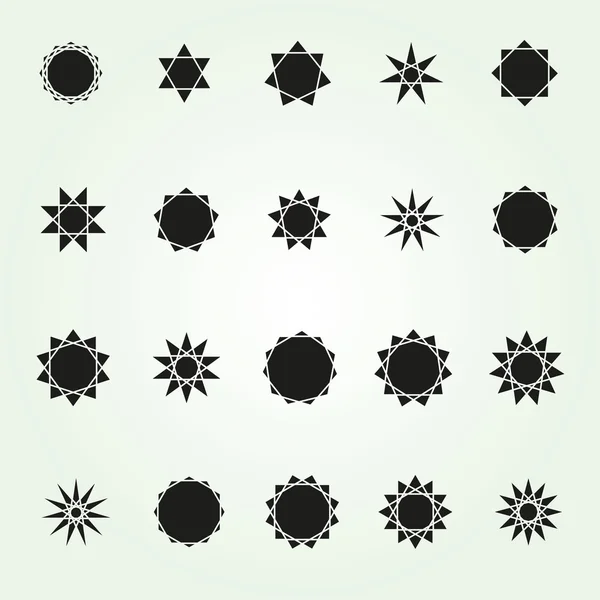 기하학적 인 스타 벡터 로고 템플릿 세트 — 스톡 벡터