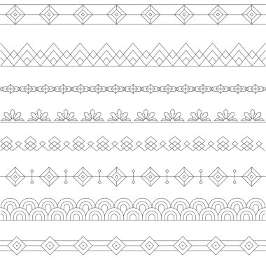Art Deco Kenarlıklar stil satır ve geometrik doğrusal tasarım-variable satırında-