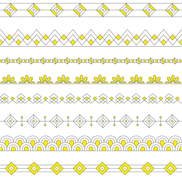 Art Deco hranice styl čáry a geometrické lineární Design-řádek s proměnnou- — Stockový vektor