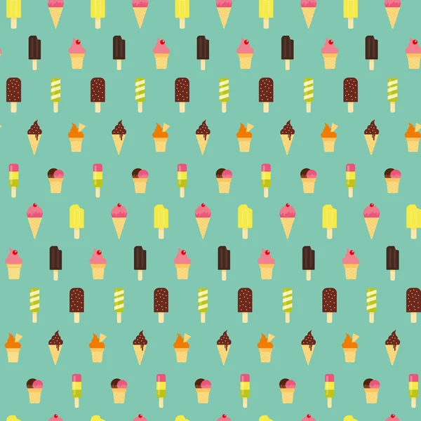 Ice cream pattern. Seamless background. Vector. — Stock Vector