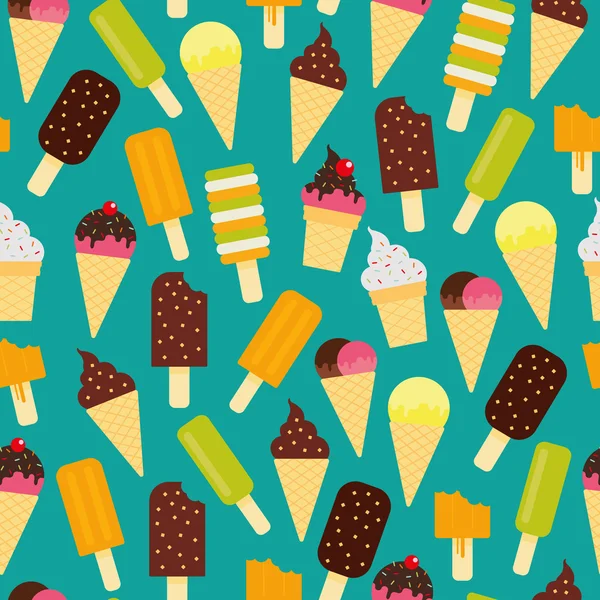 Ice cream pattern. Seamless background. Vector. — Stock Vector