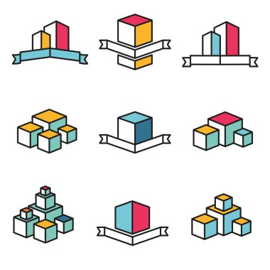 Vektör gayrimenkul evi logo kümesi tasarımlar - variable satırında-