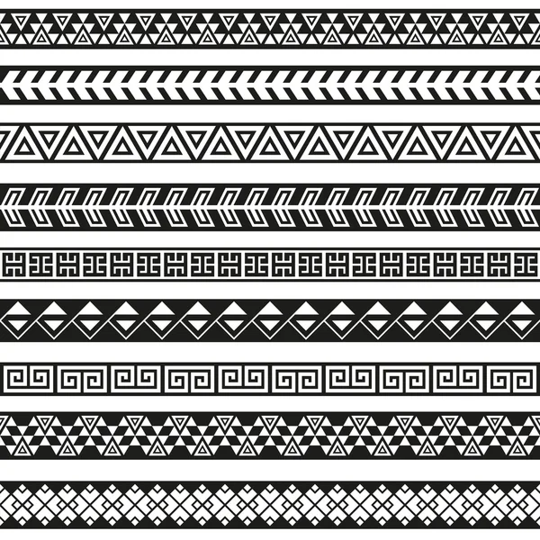 Nahtlose Vektorstammesgrenzen. tribal vintage ethnischen nahtlosen Hintergrund. Boho Mode Stil Muster — Stockvektor