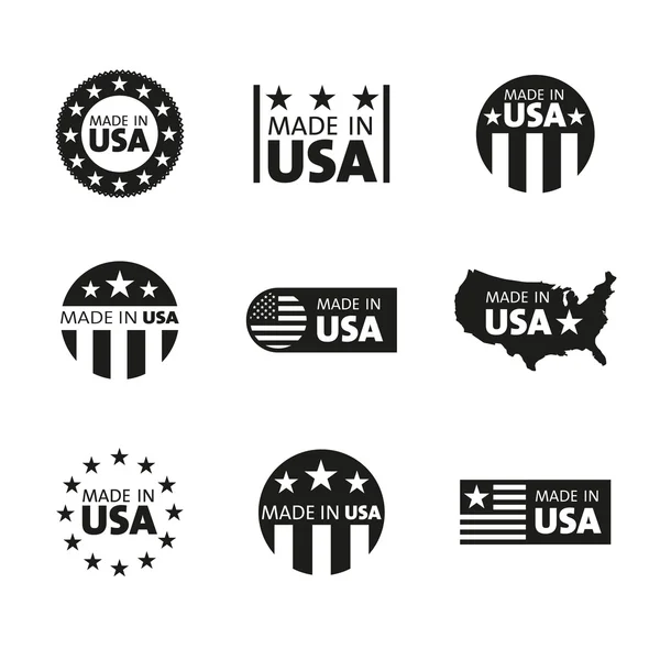 Vector set of made in the USA labels — Stock Vector