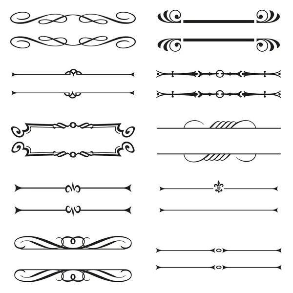 Kalligrafische dekorative Elemente. Reihe von Gestaltungselementen. — Stockvektor