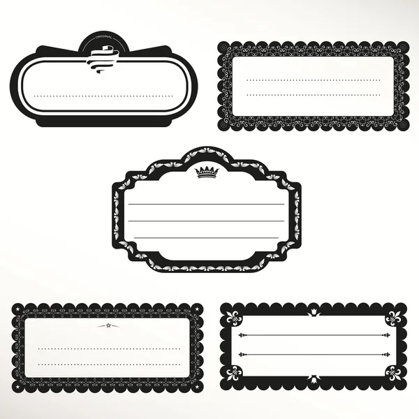 Étiquettes de cadre vectoriel Set décoratif vintage décoratif raster isolé sur blanc — Image vectorielle