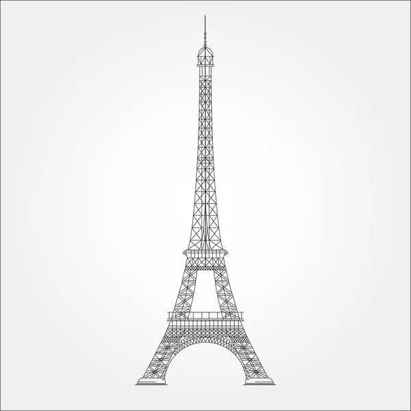 Tunn linje Eiffel tower vektor illustration icon-variable-raden- — Stock vektor