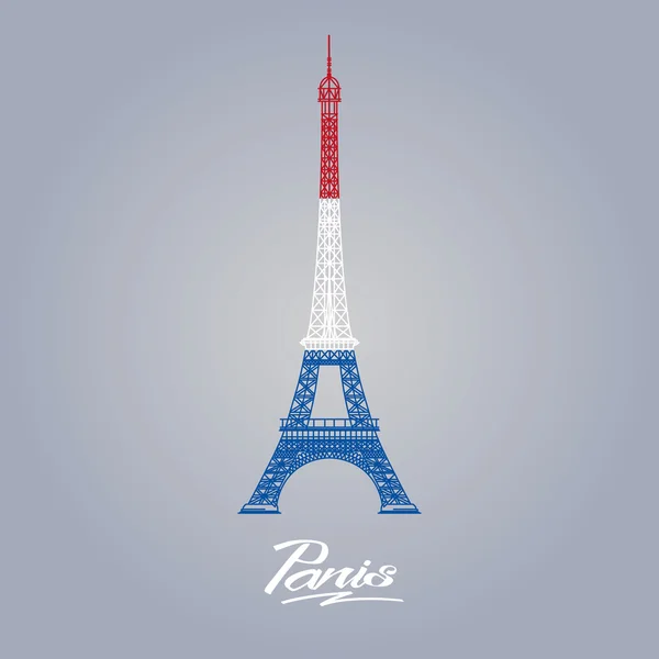 Ilustración del vector de línea de la torre Eiffel — Vector de stock