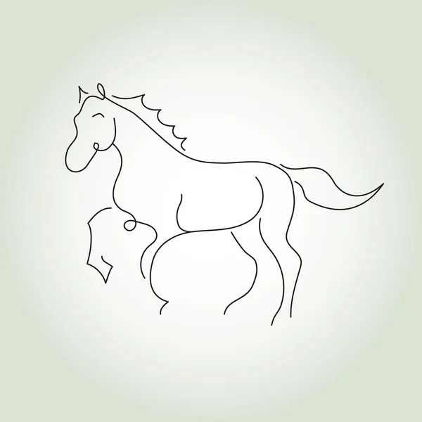 Paard minimaal lijn stijl vector — Stockvector