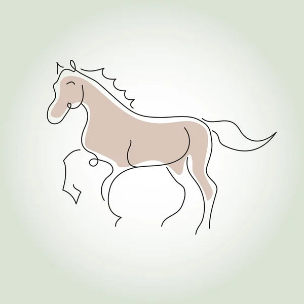 Vetor de estilo de linha mínima de cavalo — Vetor de Stock