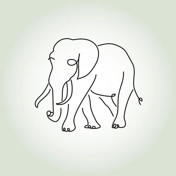 Elefante en vector de estilo de línea mínima — Vector de stock