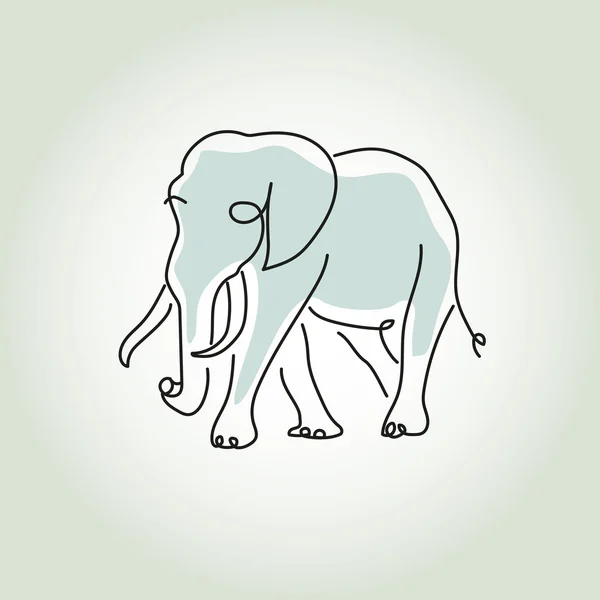 Elefante en vector de estilo de línea mínima — Archivo Imágenes Vectoriales