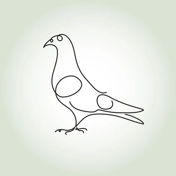 Dove in minimal line style vector — Stock Vector