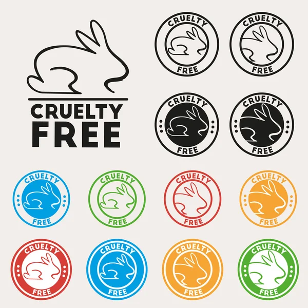 Cruelty free sign icon. Not tested symbol. Round colourful — Stock Vector