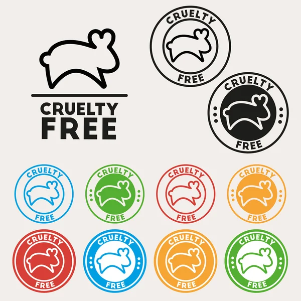 Cruelty free sign icon. Not tested symbol. Round colourful — Stock Vector
