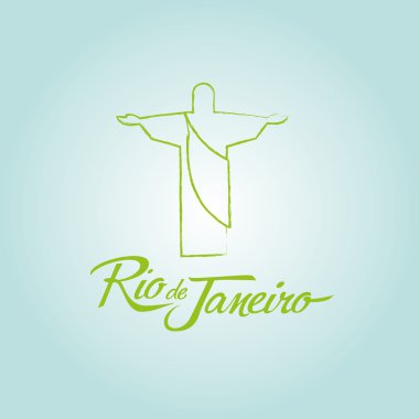 Rio de Janeiro Brezilya simgesi işareti poster vektör