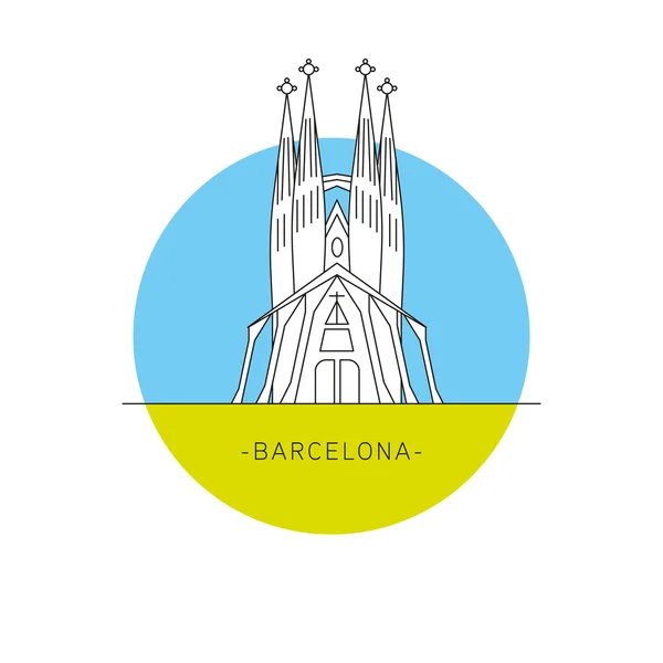 Barcelona España Sagrada Familia Icono vector de referencia — Vector de stock