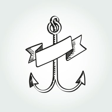 боку звернено якоря з стрічкою