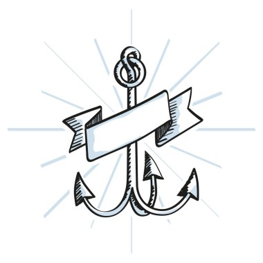 боку звернено якоря з стрічкою