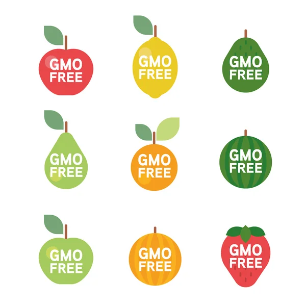 GMO Símbolo da etiqueta do logotipo da etiqueta grátis —  Vetores de Stock