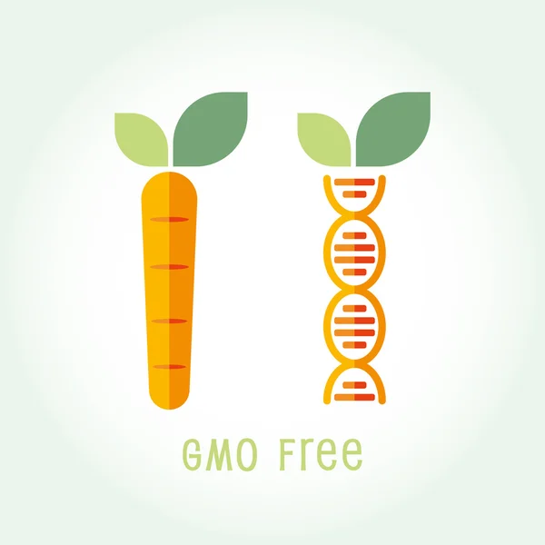 Γενετικώς τροποποιημένων οργανισμών ΓΤΟ δωρεάν έμβλημα σύμβολο εικονίδιο διανυσματικά εικονογράφηση — Διανυσματικό Αρχείο