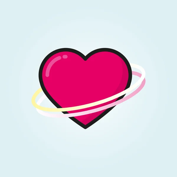 Icône de contour de coeur de couleur, style design plat minimal moderne. Ligne d'amour symbole coloré, illustration vectorielle — Image vectorielle