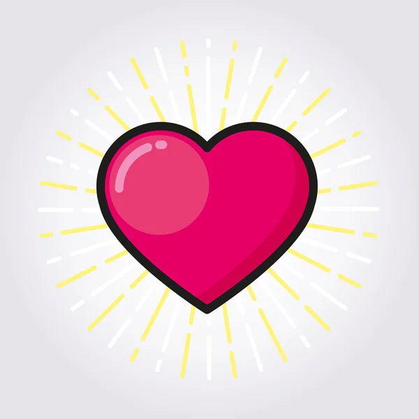 Icono de color del contorno del corazón, moderno estilo de diseño plano minimalista. Línea de amor símbolo de color, vector de ilustración — Vector de stock