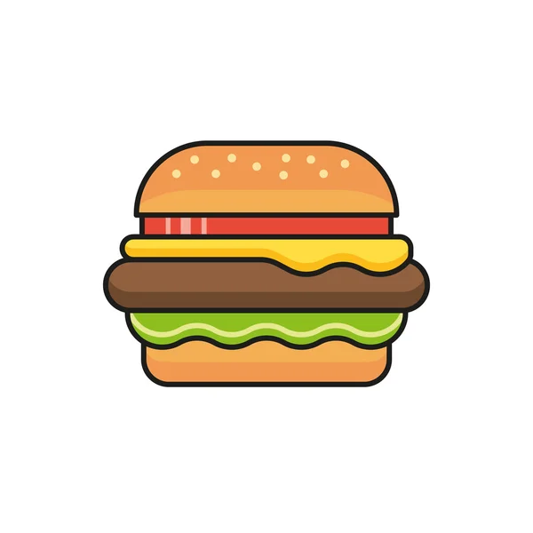 Hamburger vector icon sign — Stock Vector