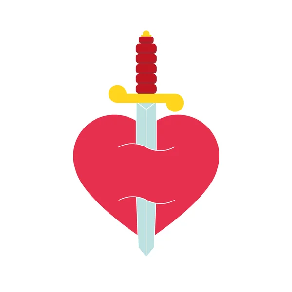 Corazón con daga icono vector ilustración — Archivo Imágenes Vectoriales