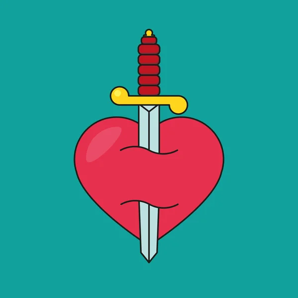 Hjärta med dolk ikonen vektorillustration — Stock vektor