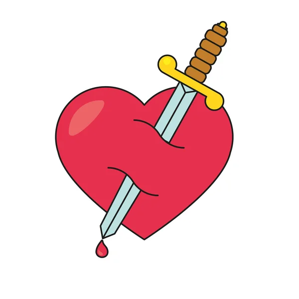 Heart with dagger icon vector illustration — Stock Vector