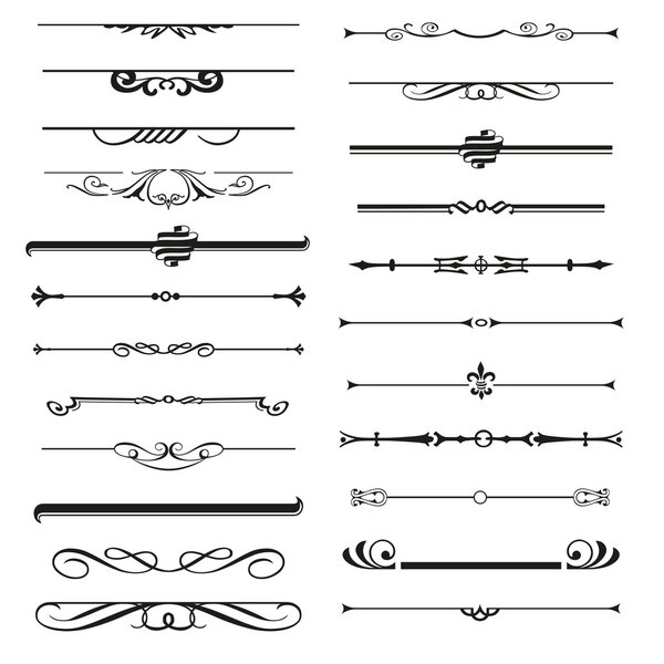 Vector set of calligraphic design elements and page decor
