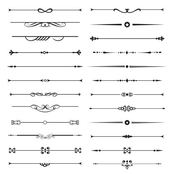 Conjunto vectorial de elementos de diseño caligráfico y decoración de página — Archivo Imágenes Vectoriales