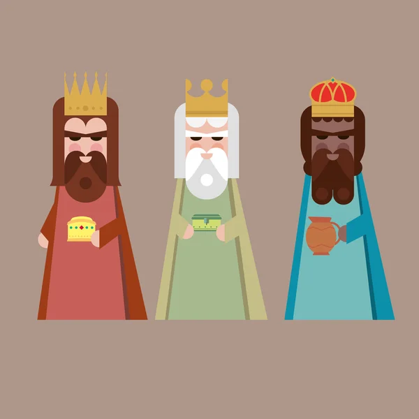 The three Kings of Orient wise men illustration — Stock Vector