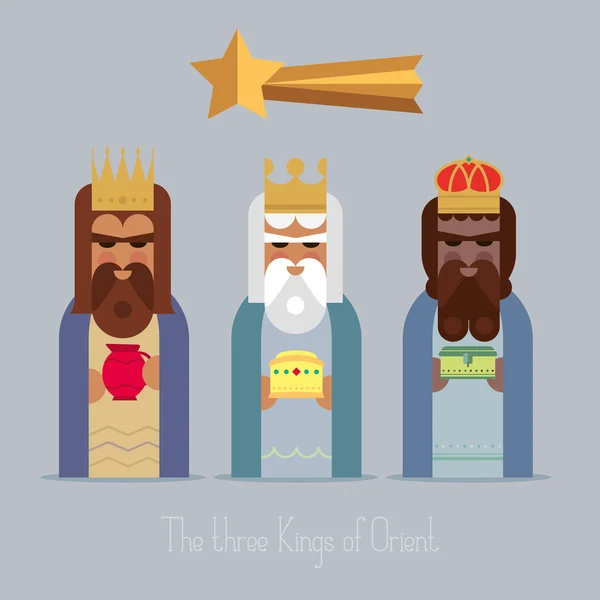 The three Kings of Orient wise men illustration — Stock Vector