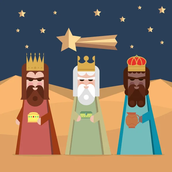 I tre Re d'Oriente saggi illustrazione — Vettoriale Stock