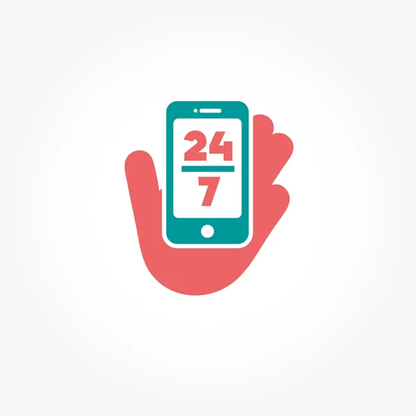 Pictogram voor 24 uur dag en 7 dagen week — Stockvector