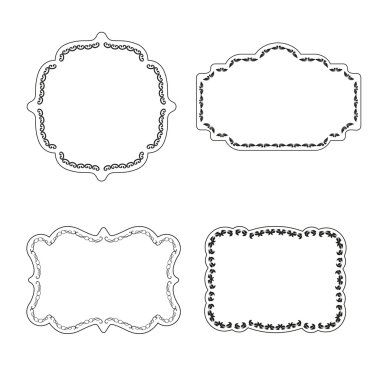vektör çerçeve etiketleri kümesi süs vintage dekorasyon