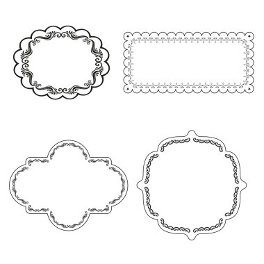 vektör çerçeve etiketleri kümesi süs vintage dekorasyon