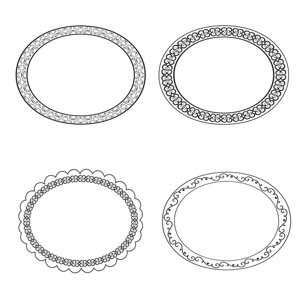 Étiquettes de cadre vectoriel Set décoration vintage ornementale — Image vectorielle